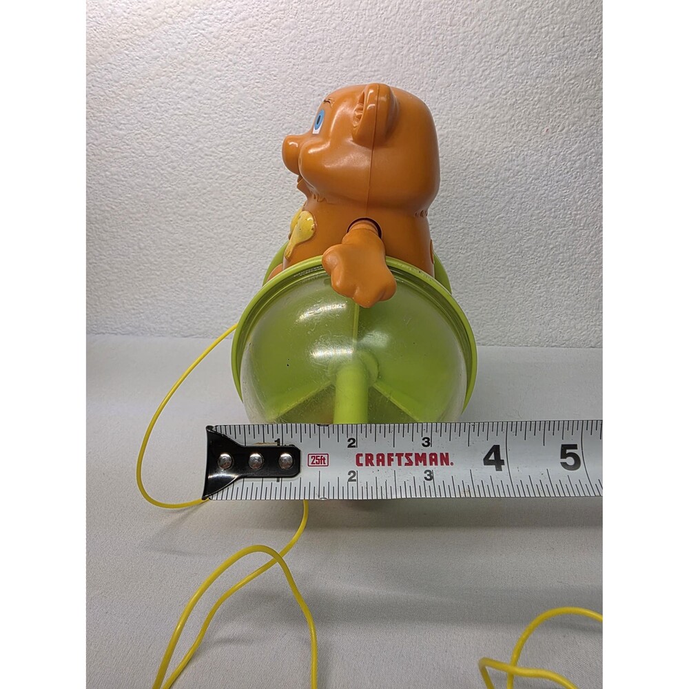 Vintage 1978 Fisher Price Pull Toy Bear, Rolling Activity Toy with Rattle Wheels - Picture 11 of 11